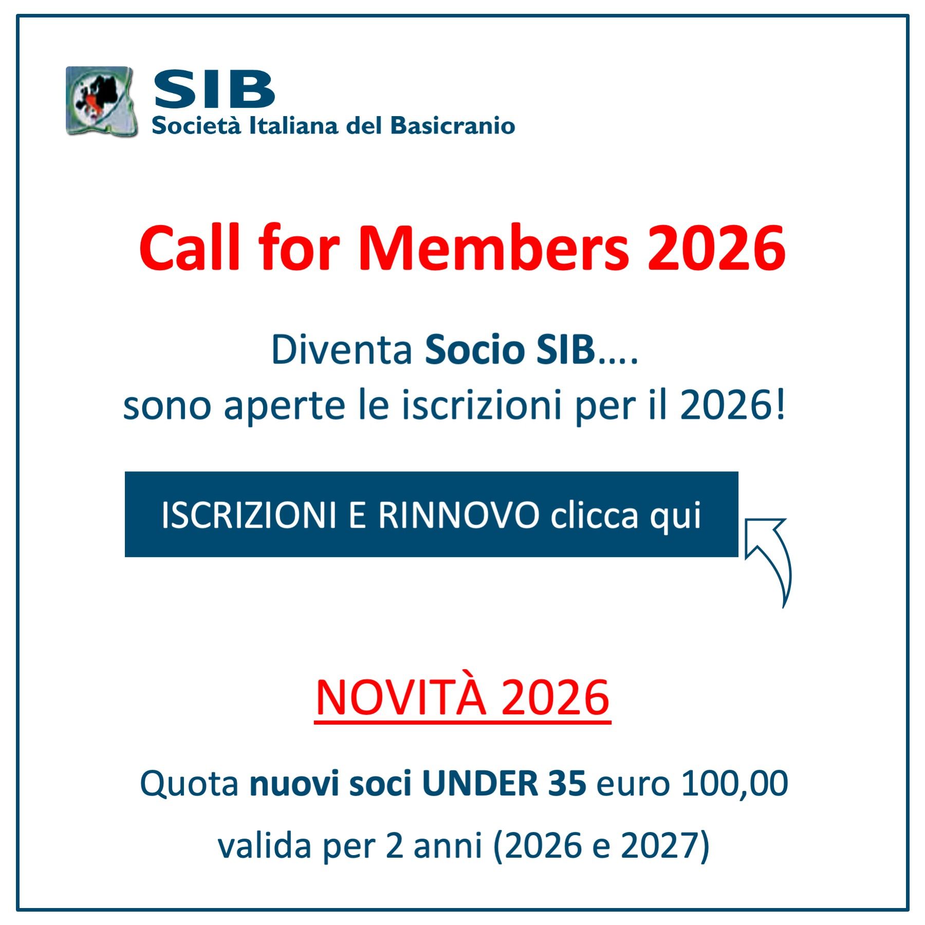 Call for Members 2026 - Iscrizione SIB